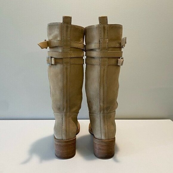 Gucci Womens Boots Beige Leather Mid Calf 7 - Picture 2 of 12